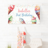 Banderoles Crème de glace 1er fête d'anniversaire (En situation)