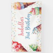 Banderoles Crème de glace 1er fête d'anniversaire (Vertical)