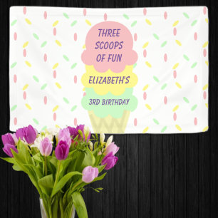 Banderoles Crème de glace 3e anniversaire