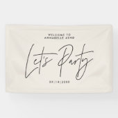 Banderoles Crème géométrique de script minimal moderne annive (Horizontal)