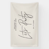 Banderoles Crème géométrique de script minimal moderne annive (Verticale)