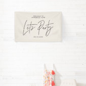 Banderoles Crème géométrique de script minimal moderne annive (Insitu)