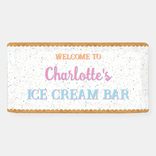 Banderoles Crème Glacée Blanche (Horizontal)