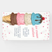 Banderoles Crème glacée d'été Fête des mariées d'aquarelle mo (Horizontal)