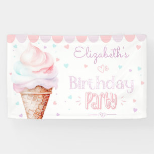 Banderoles Crème glacée moderne fête d'anniversaire
