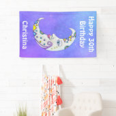 Banderoles Crescent Blanc Visage Lune Couleur Abstrait (En situation)