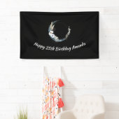 Banderoles Crescent Bleu Lune aux fleurs blanches Anniversair (En situation)