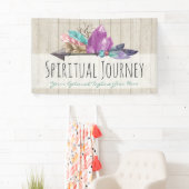 Banderoles Cristaux et bois de Bohème rustiques d'aquarelle (En situation)