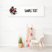 Banderoles Croissant mécanique avec roses rouges (En situation)