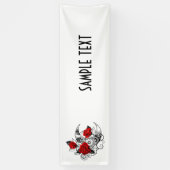 Banderoles Croissant mécanique avec roses rouges (Vertical)