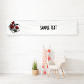 Banderoles Croissant mécanique avec roses rouges (En situation)