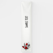 Banderoles Croissant mécanique avec roses rouges (Vertical)