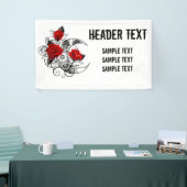 Banderoles Croissant mécanique avec roses rouges (Salon professionnel)