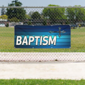 Banderoles croix bleues et planches Baptême (En situation)