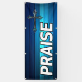 Banderoles croix bleues et planches Louanges (Vertical)
