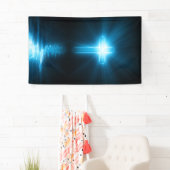 Banderoles Croix chrétienne dans la lumière bleue (En situation)