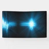 Banderoles Croix chrétienne dans la lumière bleue (Horizontal)