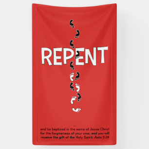 Banderoles Croix des empreintes REPENT