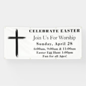 Banderoles Croix moderne simple Pâques dimanche service (Horizontal)