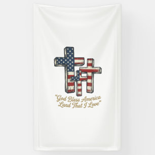 Banderoles Croix patriotique Dieu bénisse l'Amérique Concepti