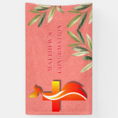 Banderoles Croix rouge et jaune et une confirmation de colomb (Vertical)