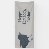 Banderoles Crow noir sur gris Personnalisé (Vertical)