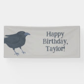 Banderoles Crow noir sur gris Personnalisé (Horizontal)