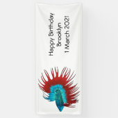 Banderoles Crowntail betta fish dessin animé (Vertical)