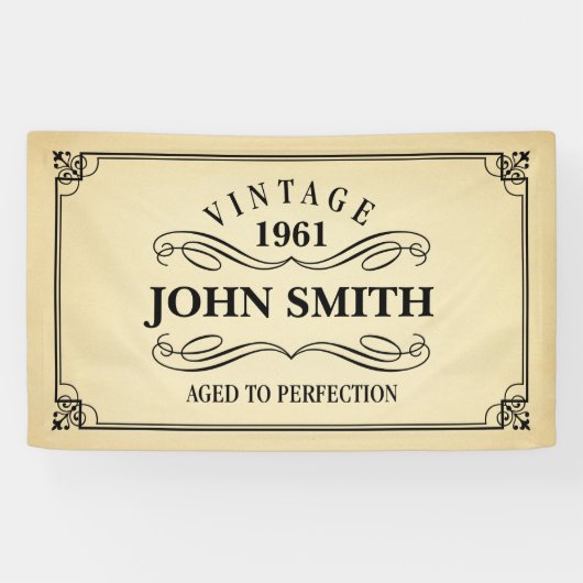 Banderoles Cru âgé à l'anniversaire de perfection (Horizontal)