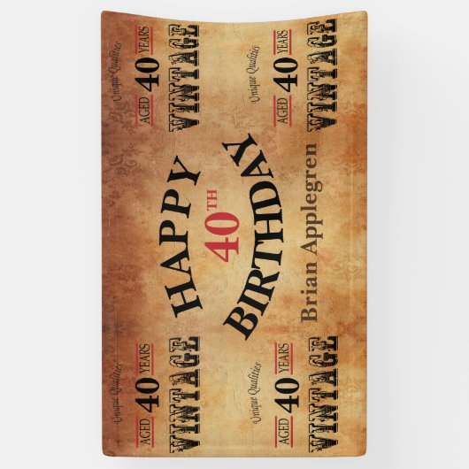 Banderoles Cru toute conception 4 d'anniversaire d'âge (Vertical)