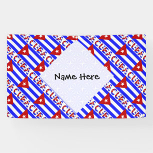 Banderoles Cuba Lumière Drapeau Cubain Personnalisé avec Nom