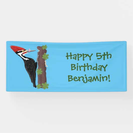 Banderoles Cue drôle Pileated woodpecker dessin d'illustratio (Horizontal)