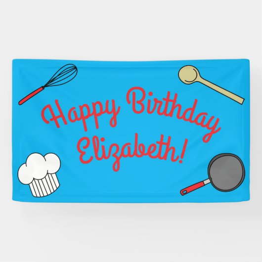Banderoles Cuisine Chef Cuisine Enfants 1er anniversaire (Horizontal)