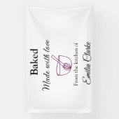 Banderoles Cuit avec amour boulangerie entreprise ajouter nom (Verticale)