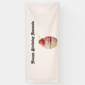 Banderoles Cupcake fraise dessert dessert Anniversaire (Vertical)