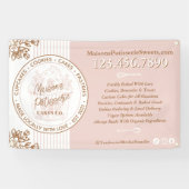 Banderoles Cupcake Logo Pink Stripe Bakery Shop Market Booth (Horizontal)