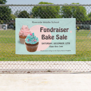 Banderoles Cupcake Pastry School Church Collecte de fonds Ven