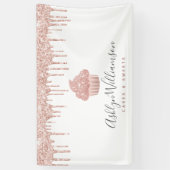 Banderoles Cupcake Rose Rose Parties scintillant or Drives bo (Vertical)