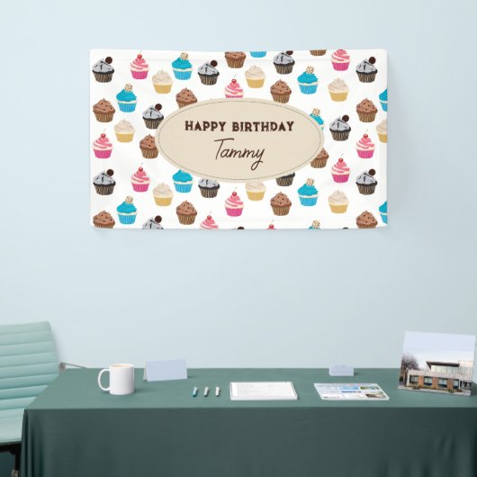 Banderoles Cupcakes Couleur Motif fête d'anniversaire (Salon professionnel)