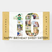 Banderoles Custom 16th Birthday Party Neutral Photo Collage (Horizontal)