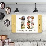 Banderoles Custom 18th Birthday Party Neutral Photo Collage<br><div class="desc">Créez votre propre bannière photo collage pour une fête du 18e anniversaire. Le modèle est configuré pour que vous puissiez ajouter votre nom ou votre libellé personnalisé et vos photos préférées. Vos photos apparaîtront automatiquement comme un collage photo en forme de numéro 18. La bannière est composée de sable beige...</div>