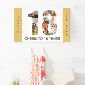 Banderoles Custom 18th Birthday Party Neutral Photo Collage (En situation)