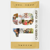 Banderoles Custom 18th Birthday Party Neutral Photo Collage (Vertical)