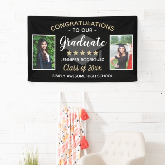 Banderoles Custom 2 Photo Félicitations aux diplômés (En situation)
