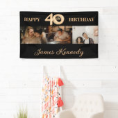 Banderoles Custom 3 Photo Collage Bonne fête du 40e anniversa (En situation)