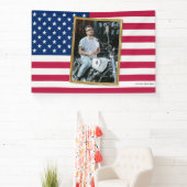 Banderoles Custom American Flag with Your Photo, Dorm Decor (Insitu)