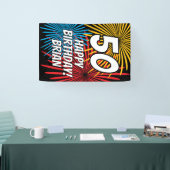 Banderoles Custom Birthday banner with fireworks display (Salon professionnel)