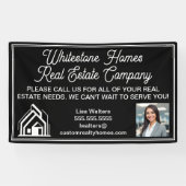 Banderoles Custom Black Real Estate Company Realtor Marketing (Horizontal)
