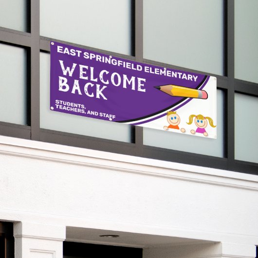 Banderoles Custom Elementary Welcome Back to School (Bâtiment extérieur)