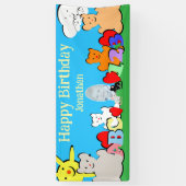 Banderoles Custom Fun Cute Animals Birthday Party (Vertical)